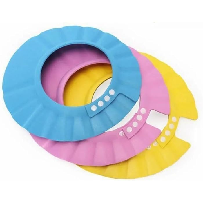 Next Store Baby Shower Cap Eye Protection Ear Protection Adjustable Silicone Shower Cap (Pink) - Image 2
